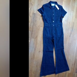 Denim Jumpsuit with Flare bottoms size XL